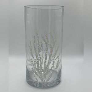 Glass Vase with White Branch Design